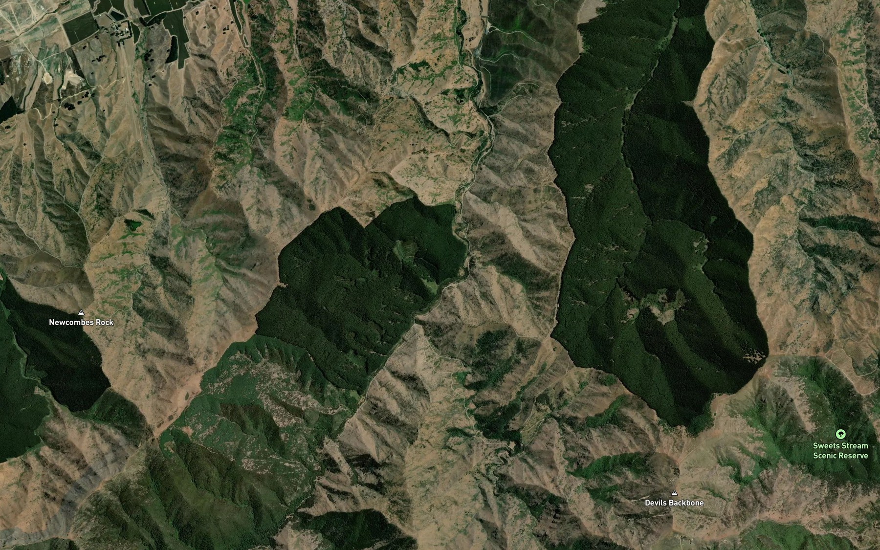 Satellite map of the Boundary Creek