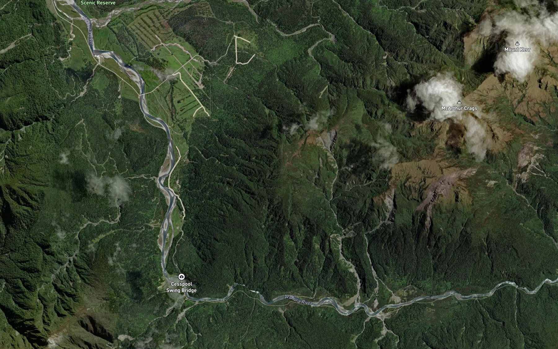 Satellite map of the Pitcher Creek