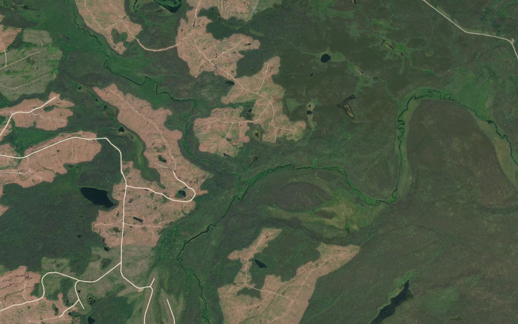 Satellite map of the Nielsp Creek