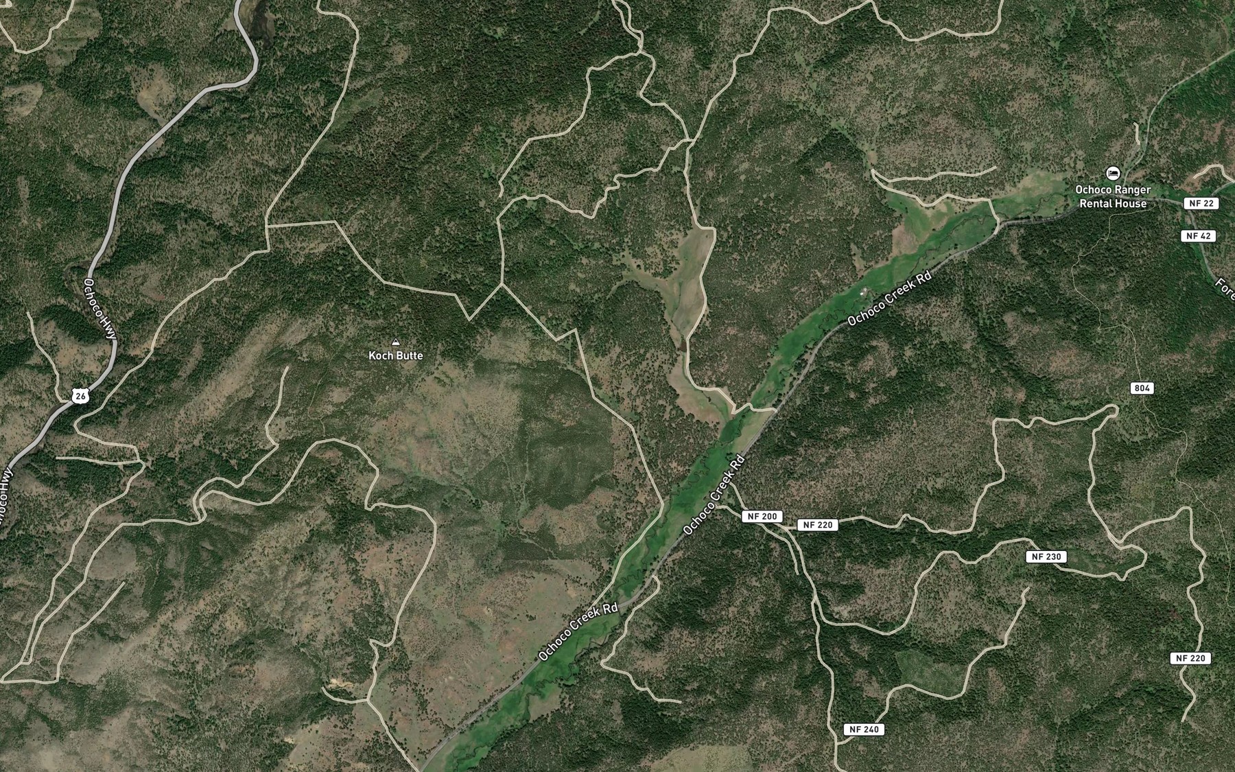 Satellite map of the Koch Reservoir