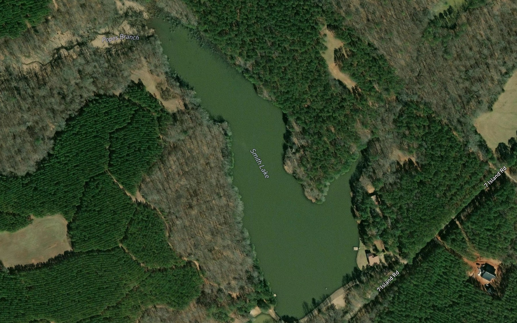 Satellite map of the Smith Lake