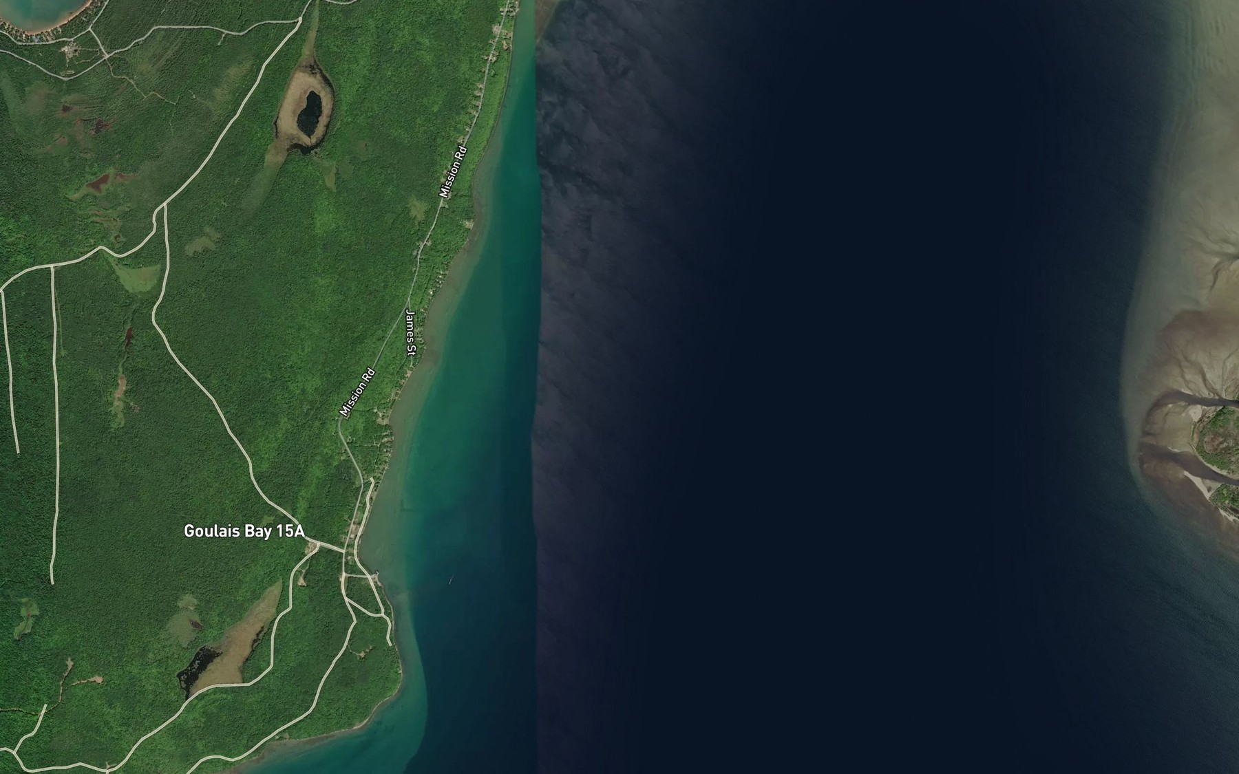 Satellite map of the Goulais Bay
