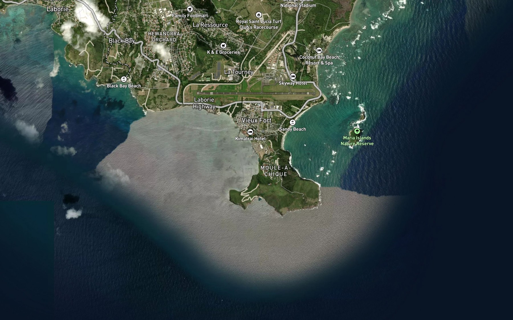 Satellite map of the Anse Rafale