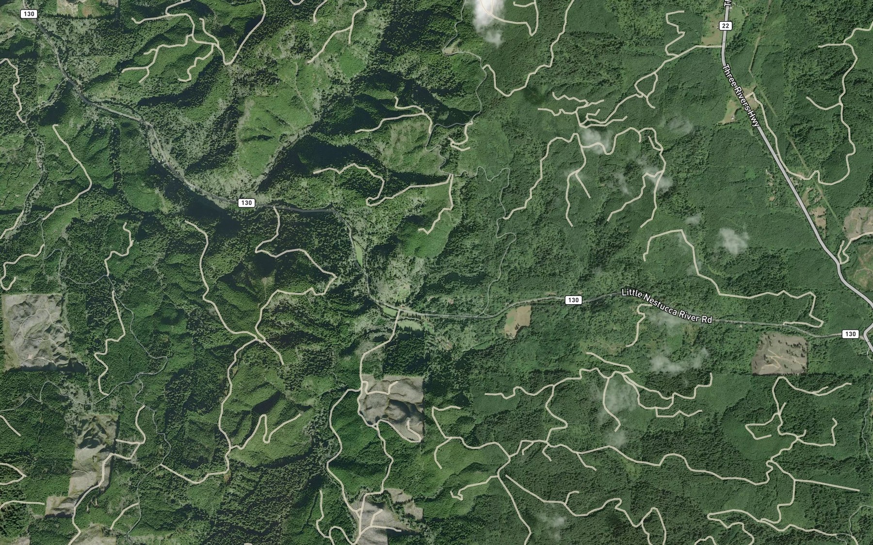 Satellite map of the Muscott Creek