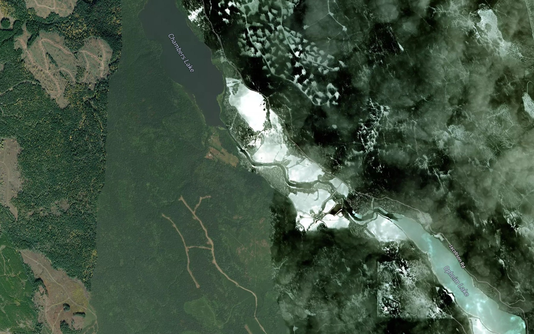 Satellite map of the Miles Creek