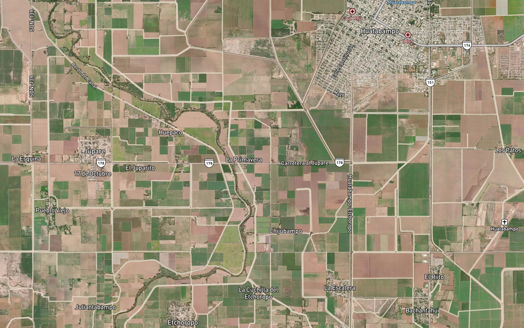 Satellite map of the Canal Principal