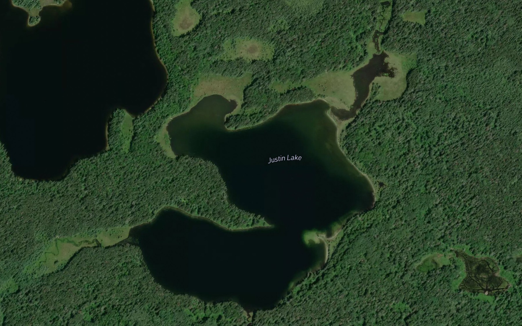 Satellite map of the Justin Lake