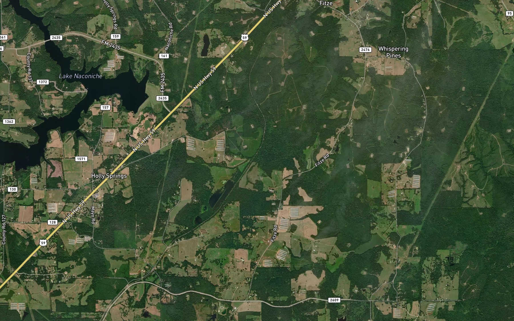 Satellite map of the Mud Creek