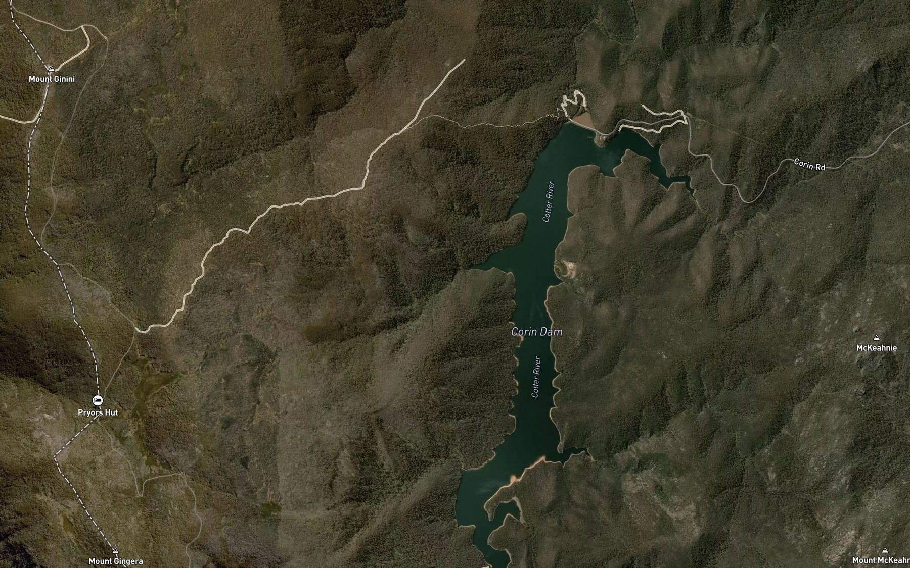 Satellite map of the Snowy Flat Creek