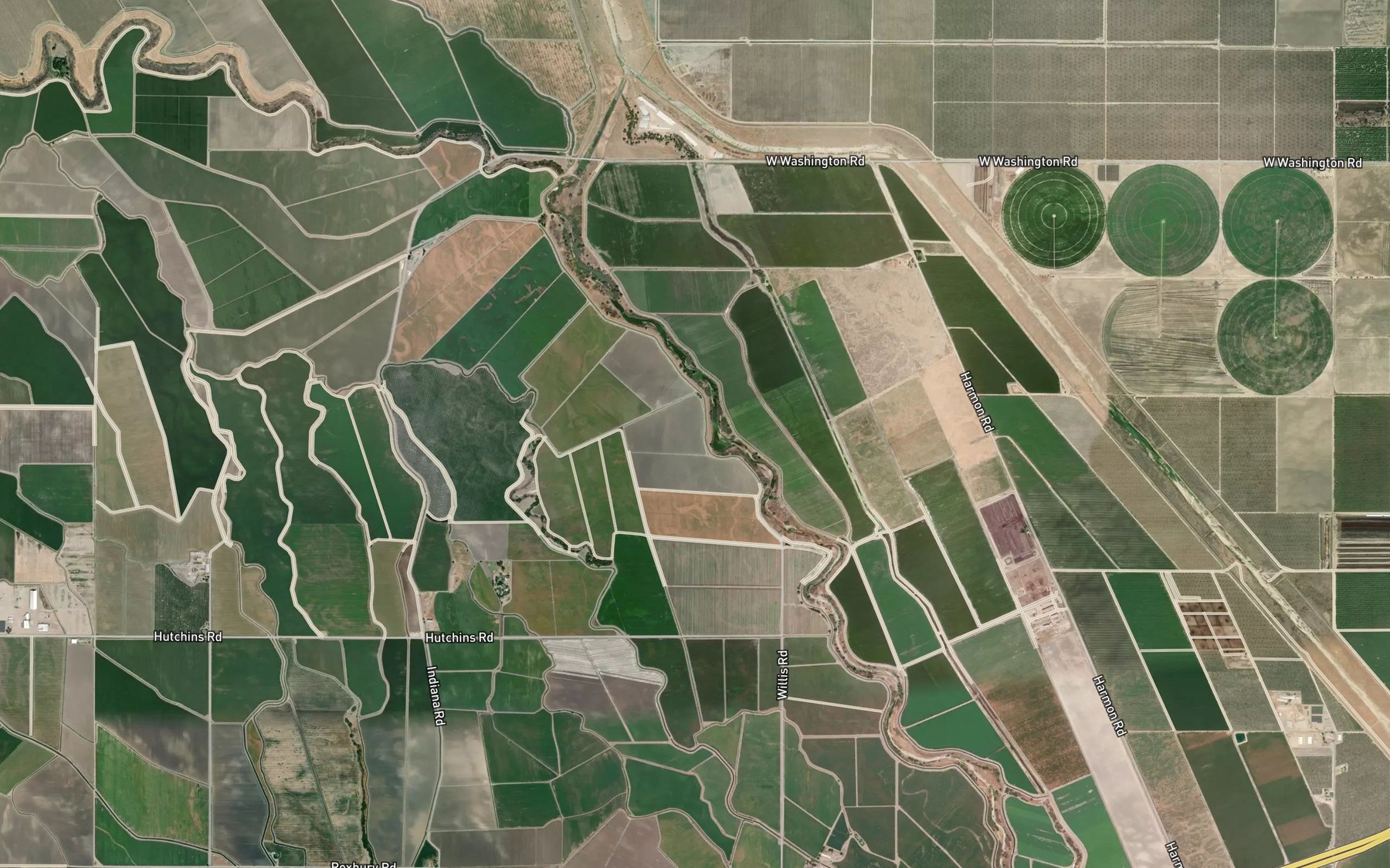 Satellite map of the Riverside Canal