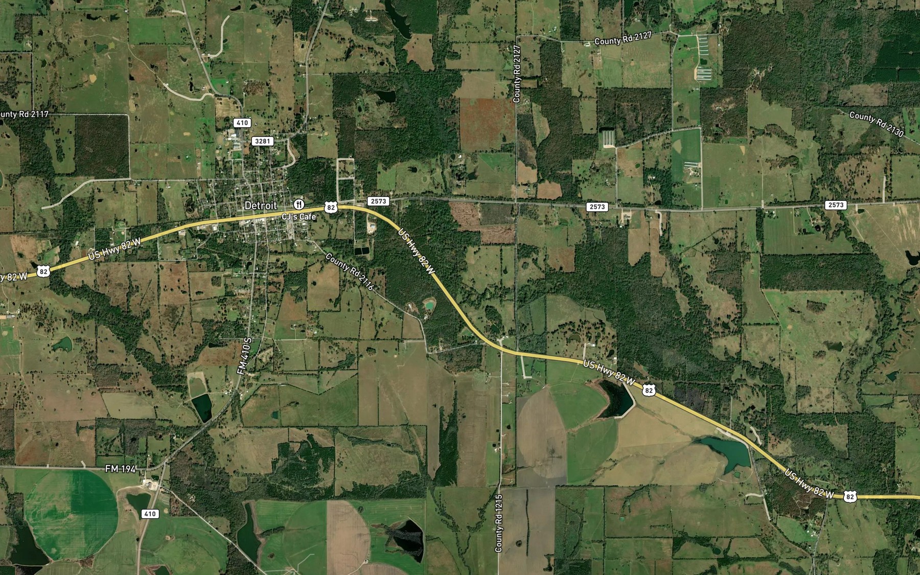 Satellite map of the Freeman Creek