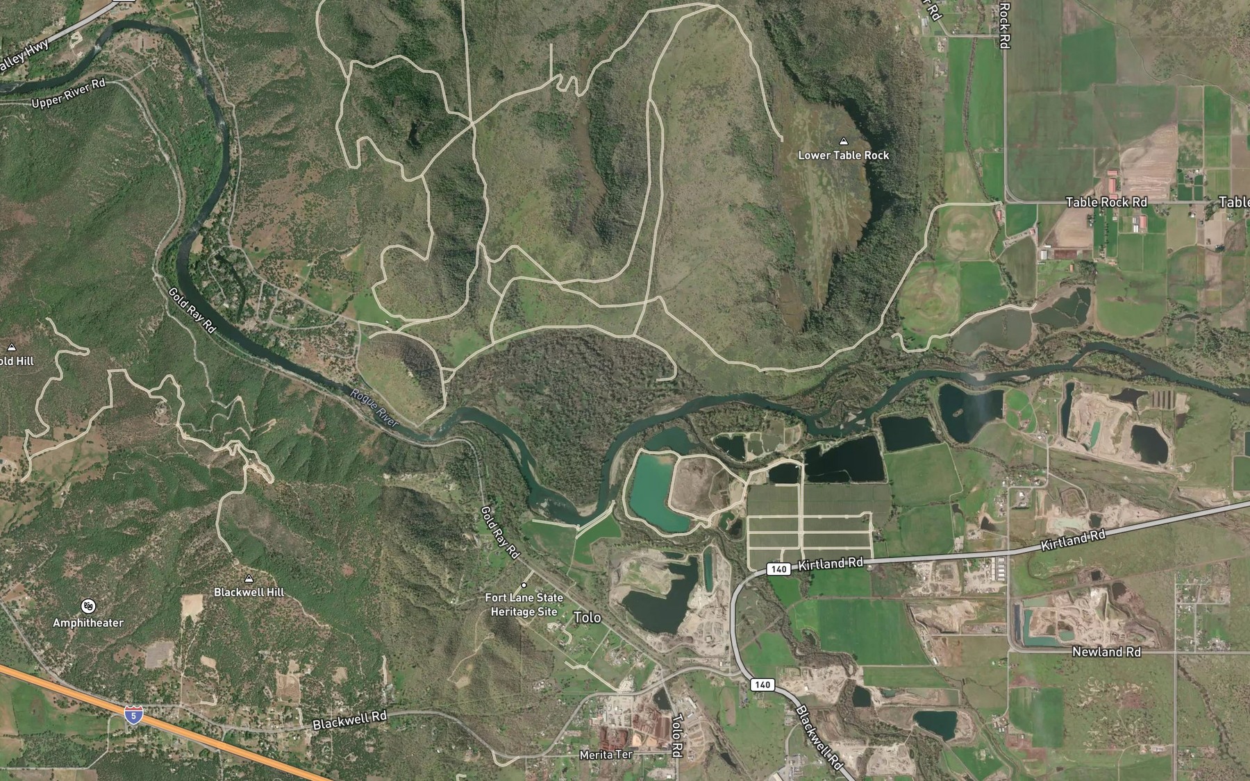 Satellite map of the Kelly Slough