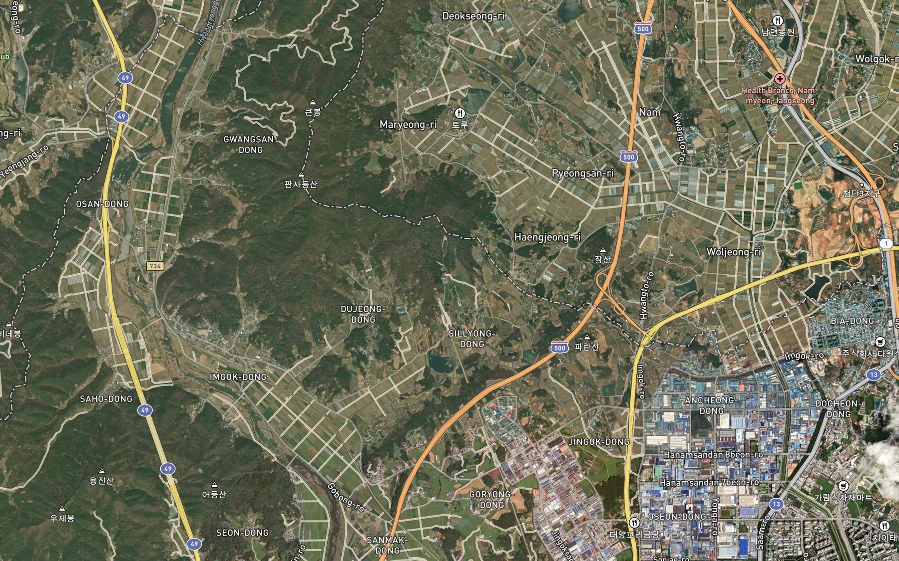 Satellite map of the Sinchonje