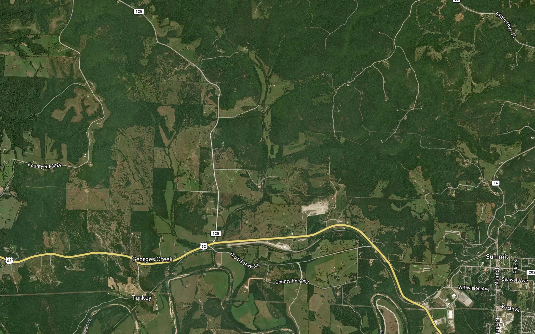 Satellite map of the Little Georges Creek