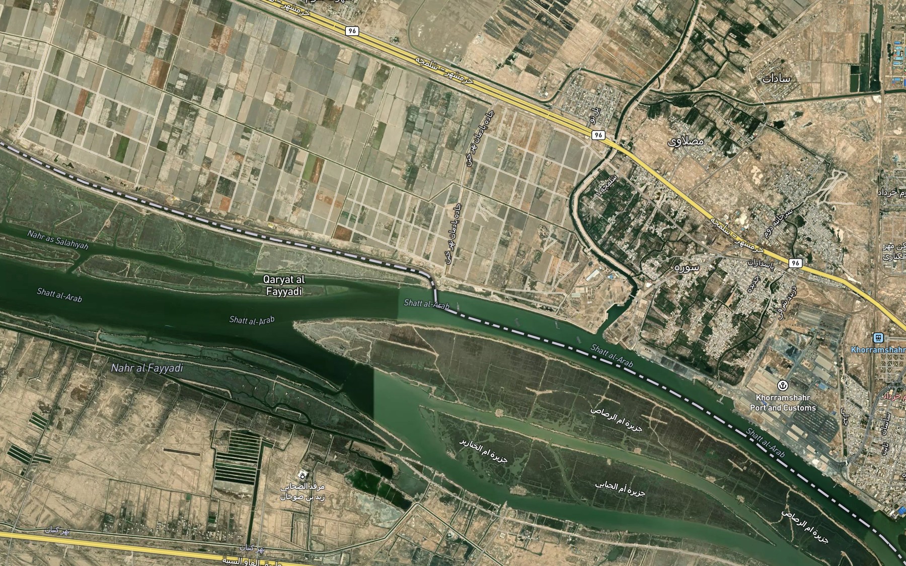 Satellite map of the Nahr-e Tavaleh