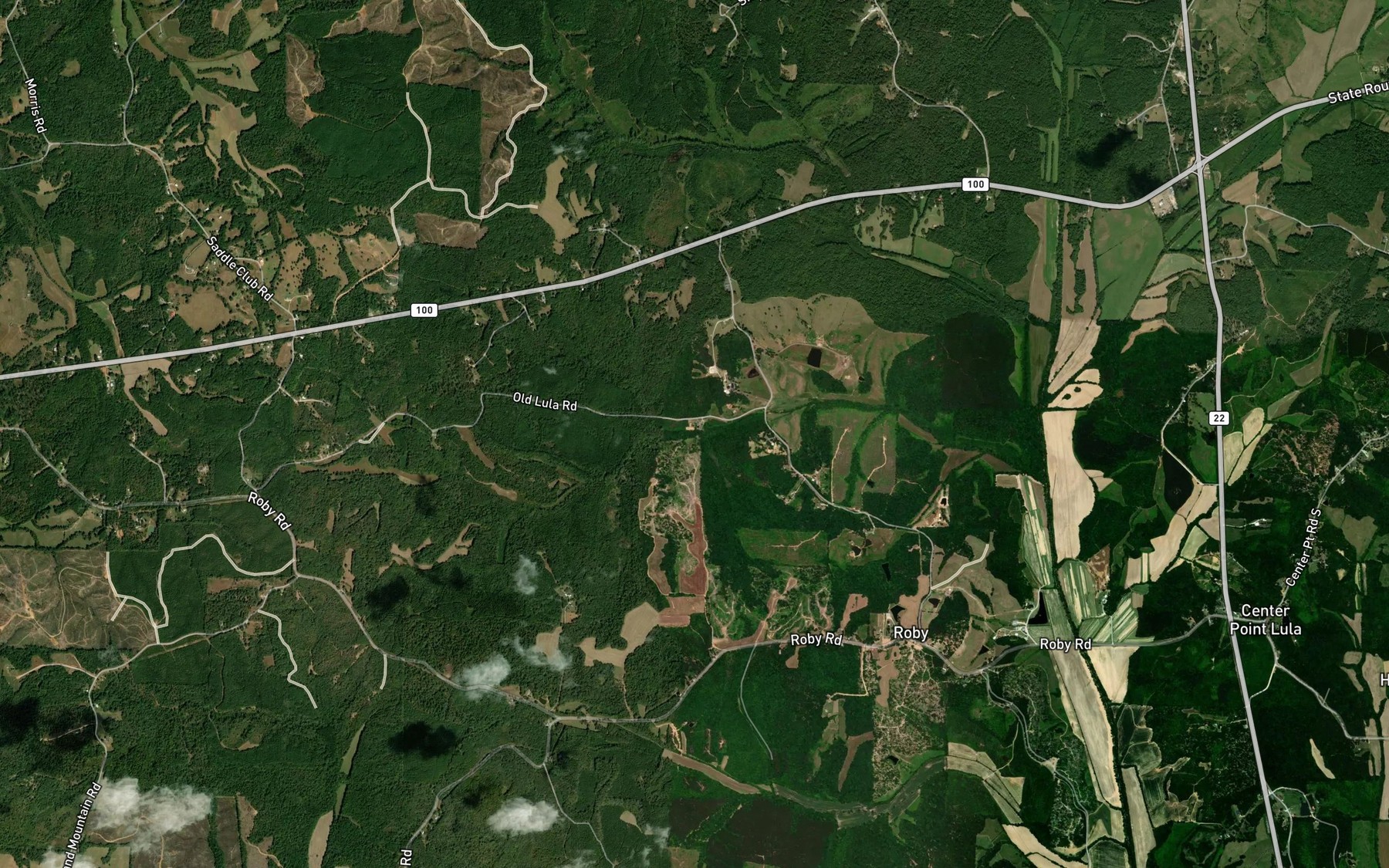 Satellite map of the Climer Creek
