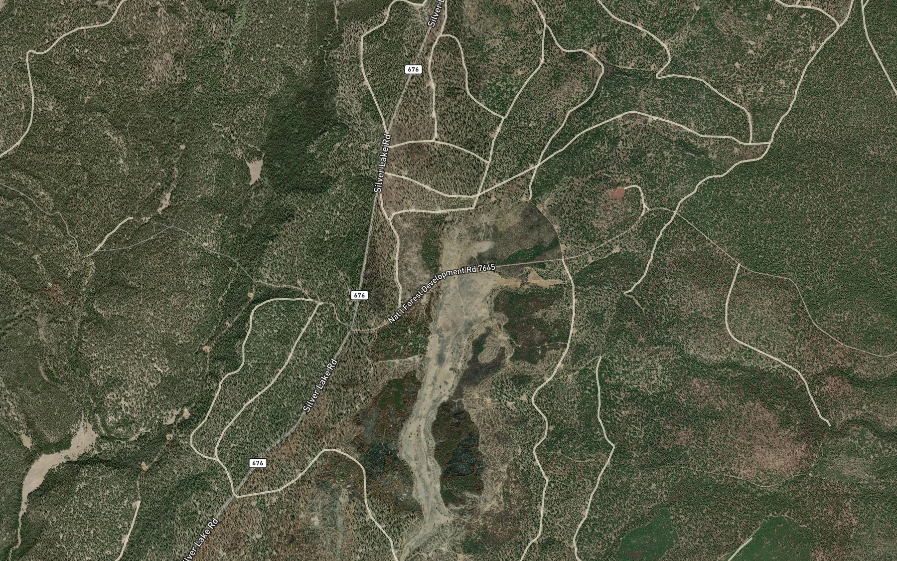 Satellite map of the Doe Creek
