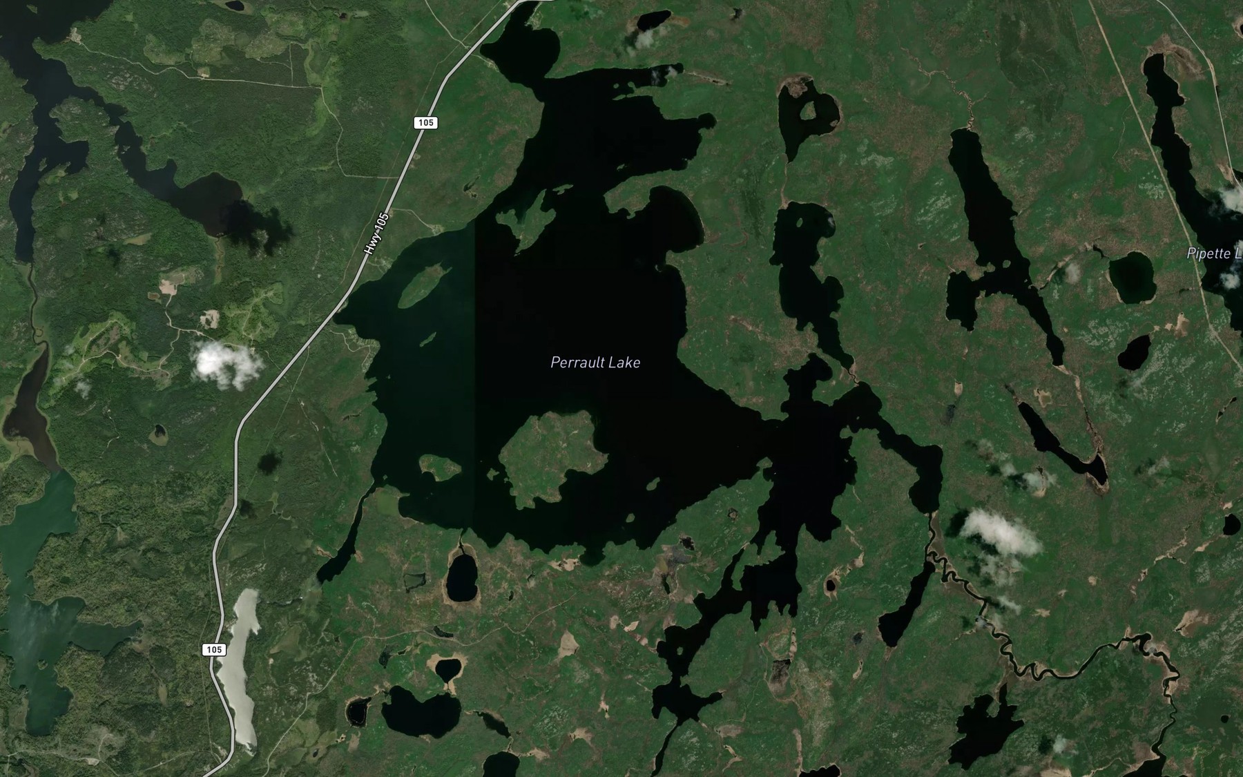 Satellite map of the Perrault Lake