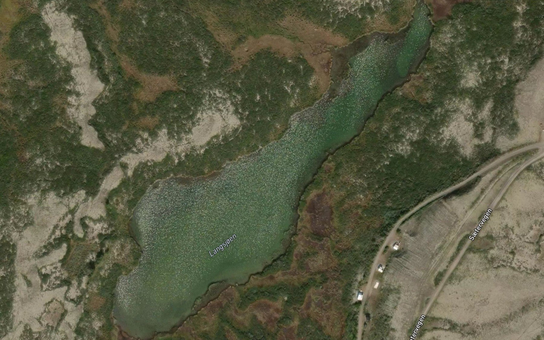 Satellite map of the Langsjoen