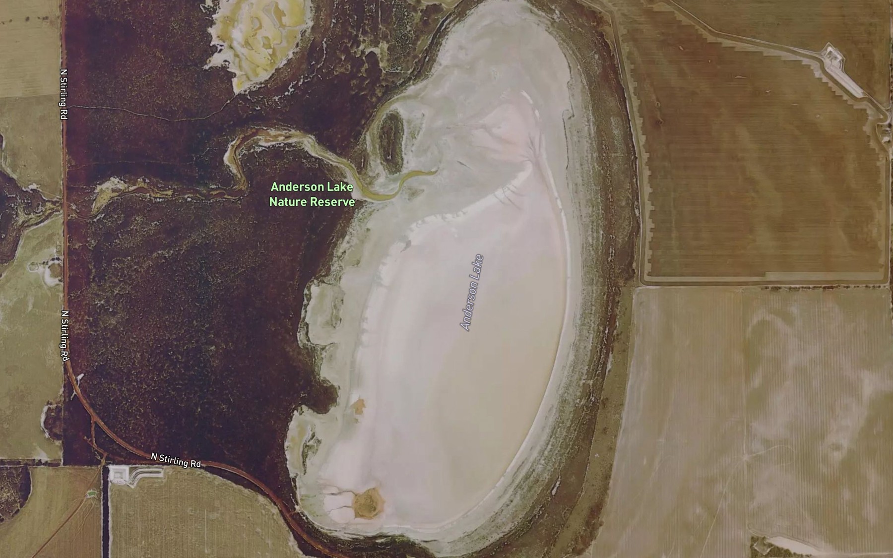 Satellite map of the Anderson Lake