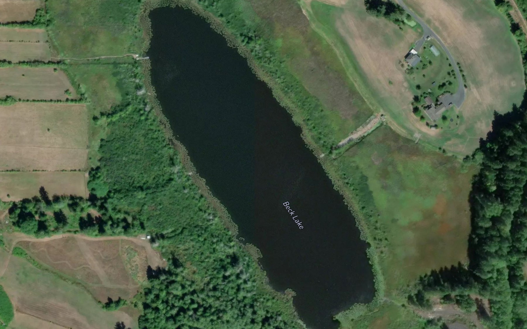 Satellite map of the Beck Lake