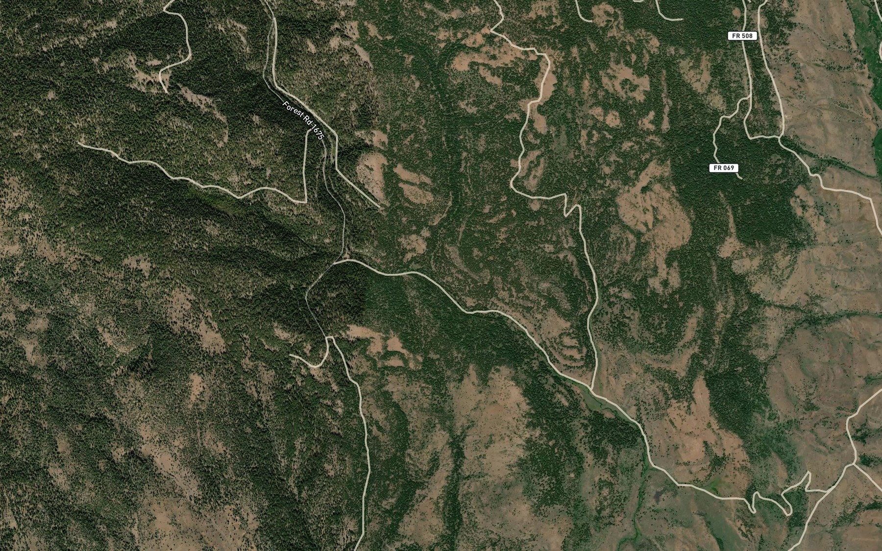 Satellite map of the Raw Dog Creek