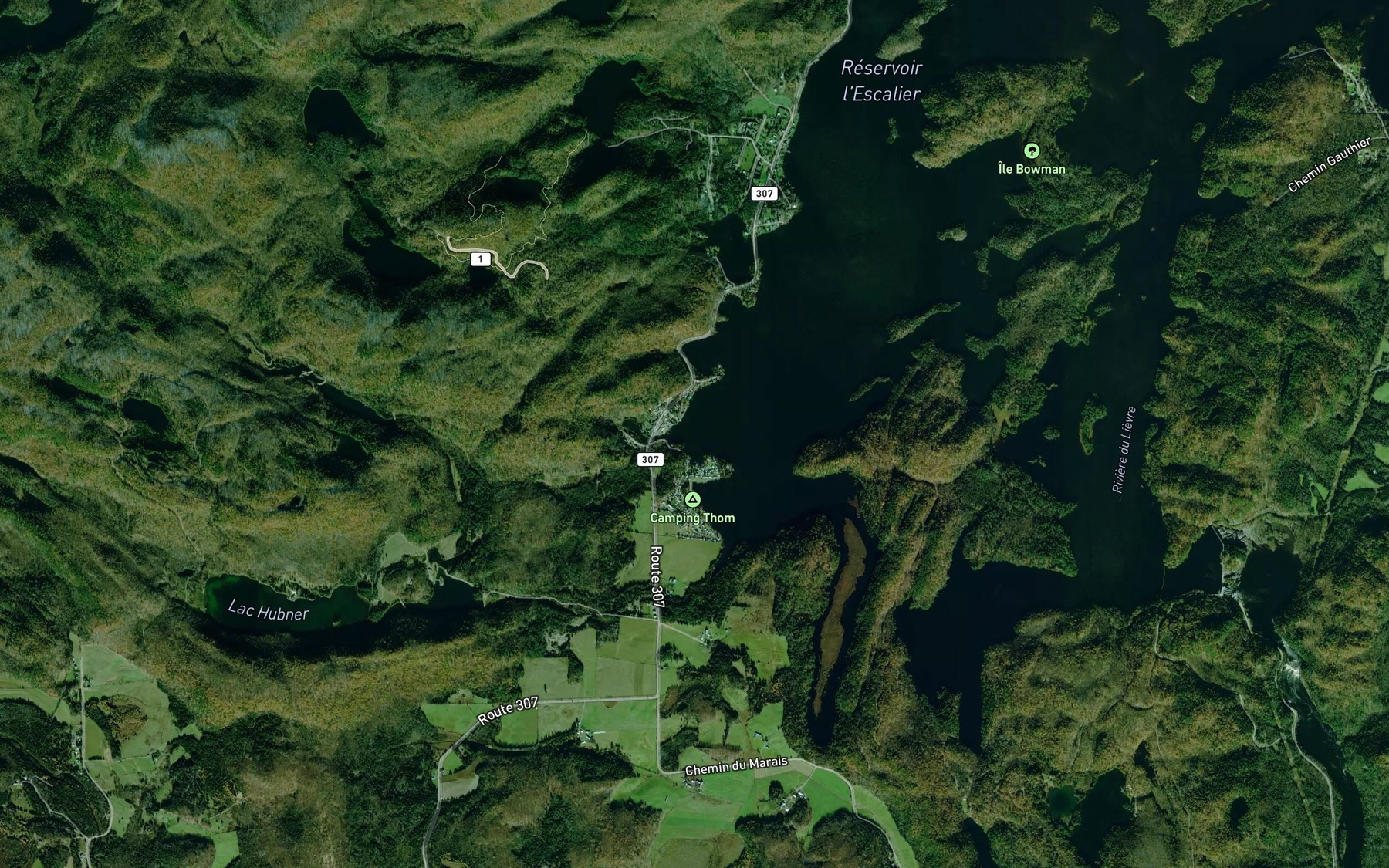 Satellite map of the Baie des Allemands
