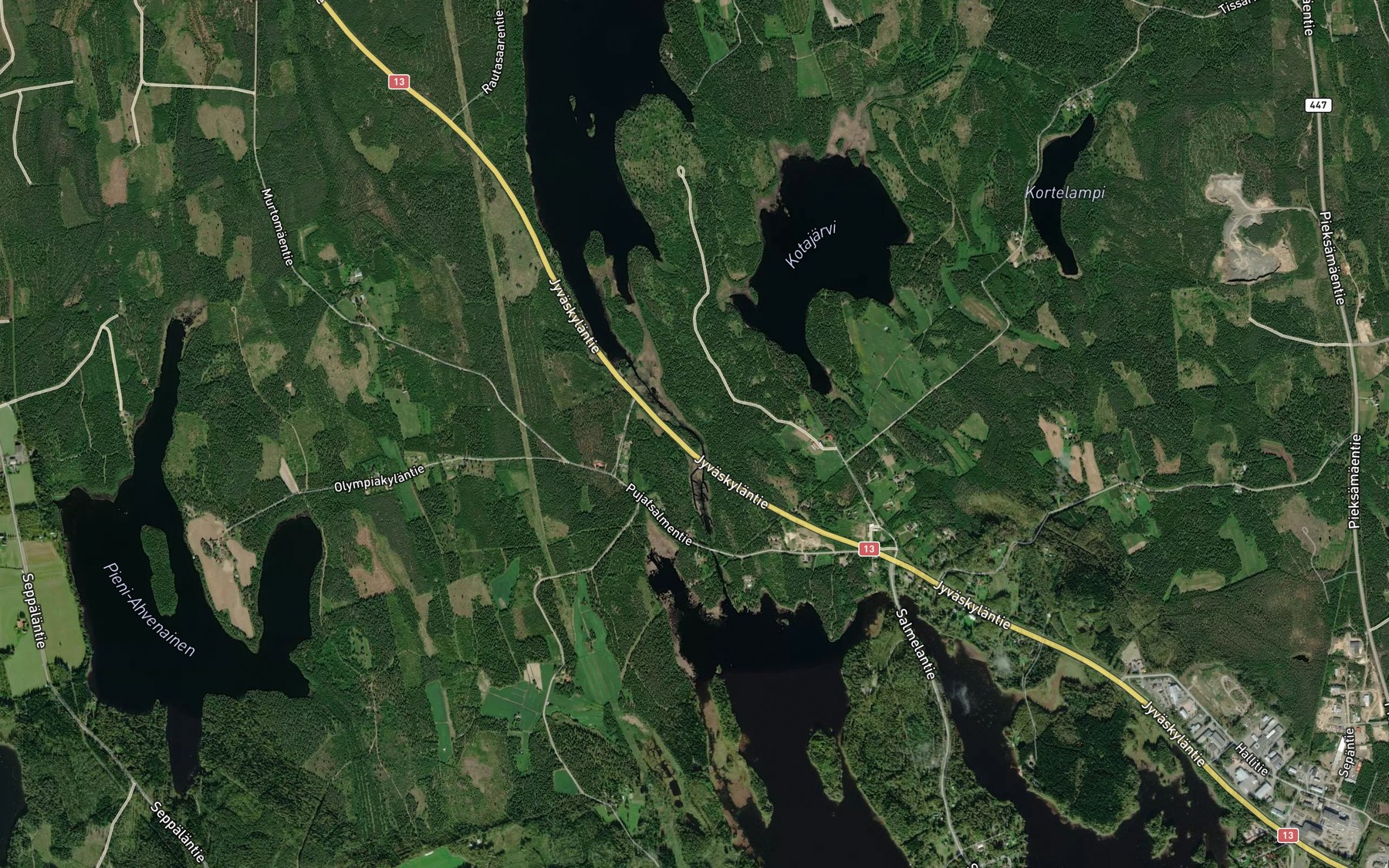 Satellite map of the Pujaatsalmi