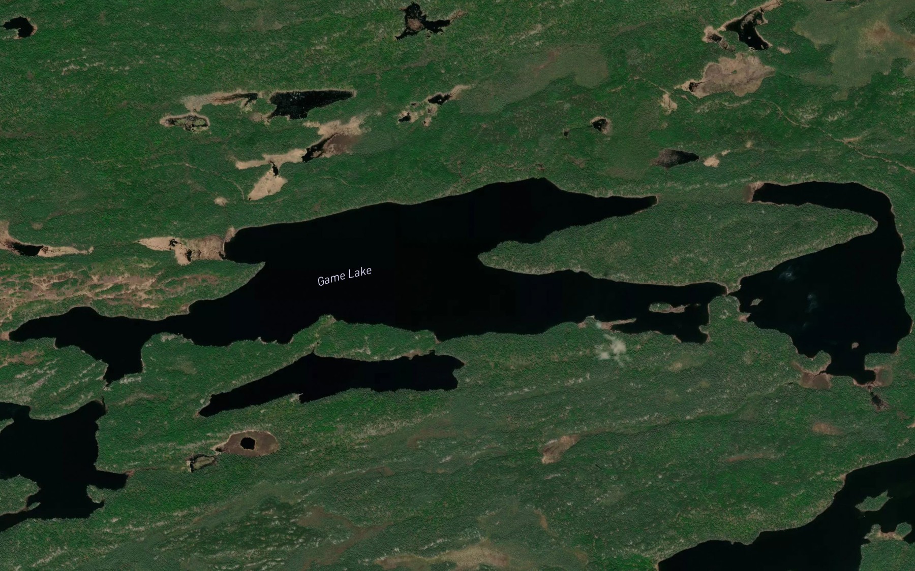 Satellite map of the Game Lake