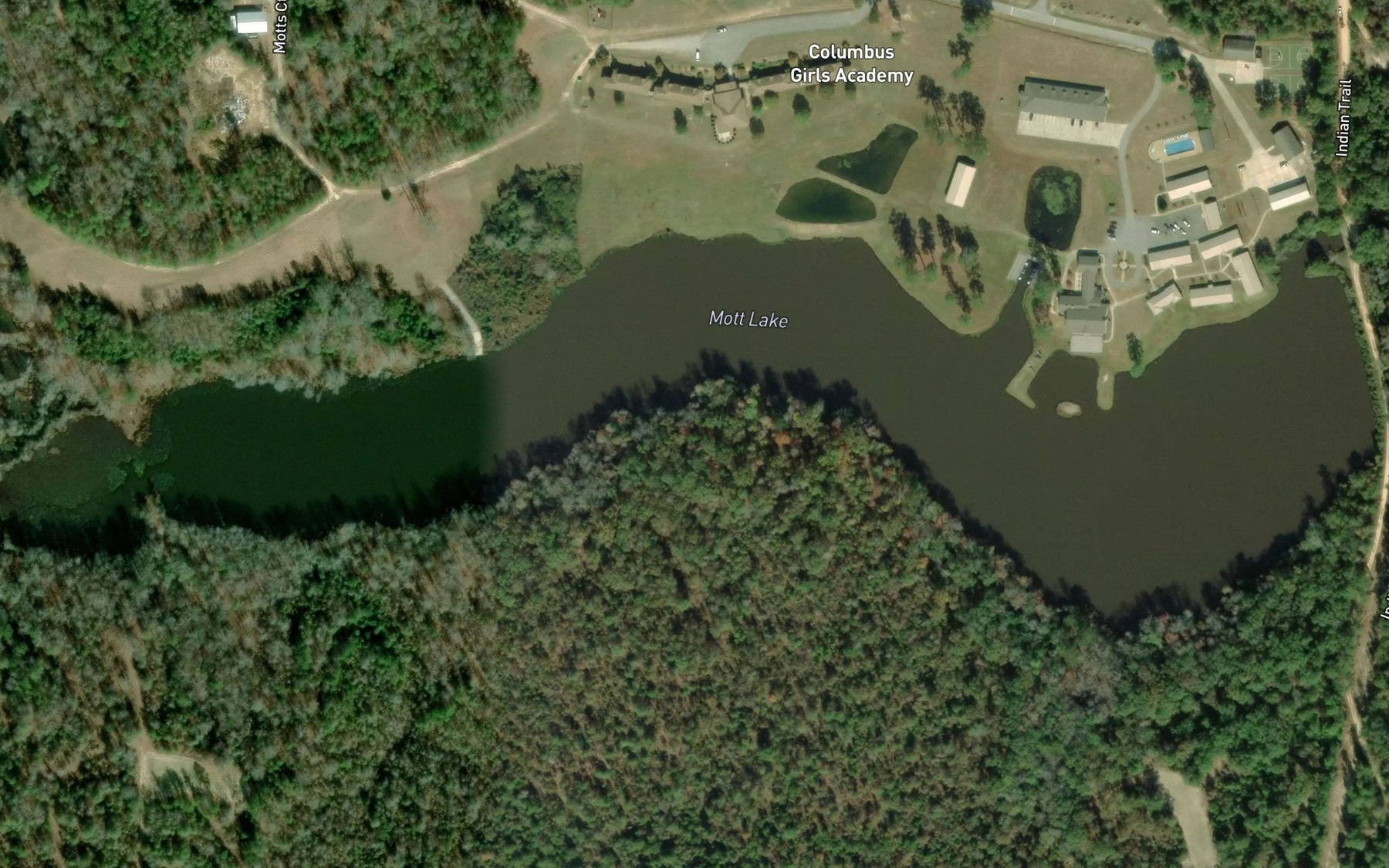 Satellite map of the Mott Lake