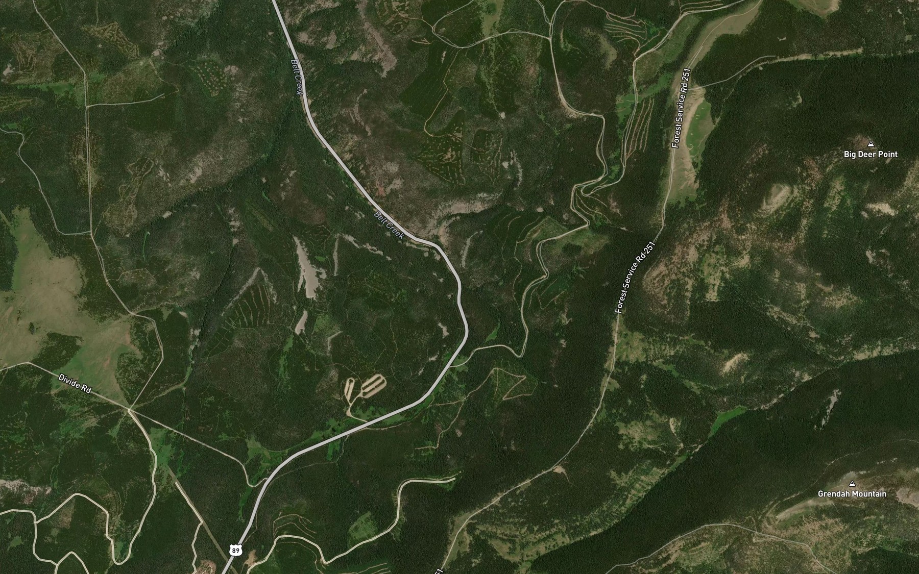 Satellite map of the Lishen Creek