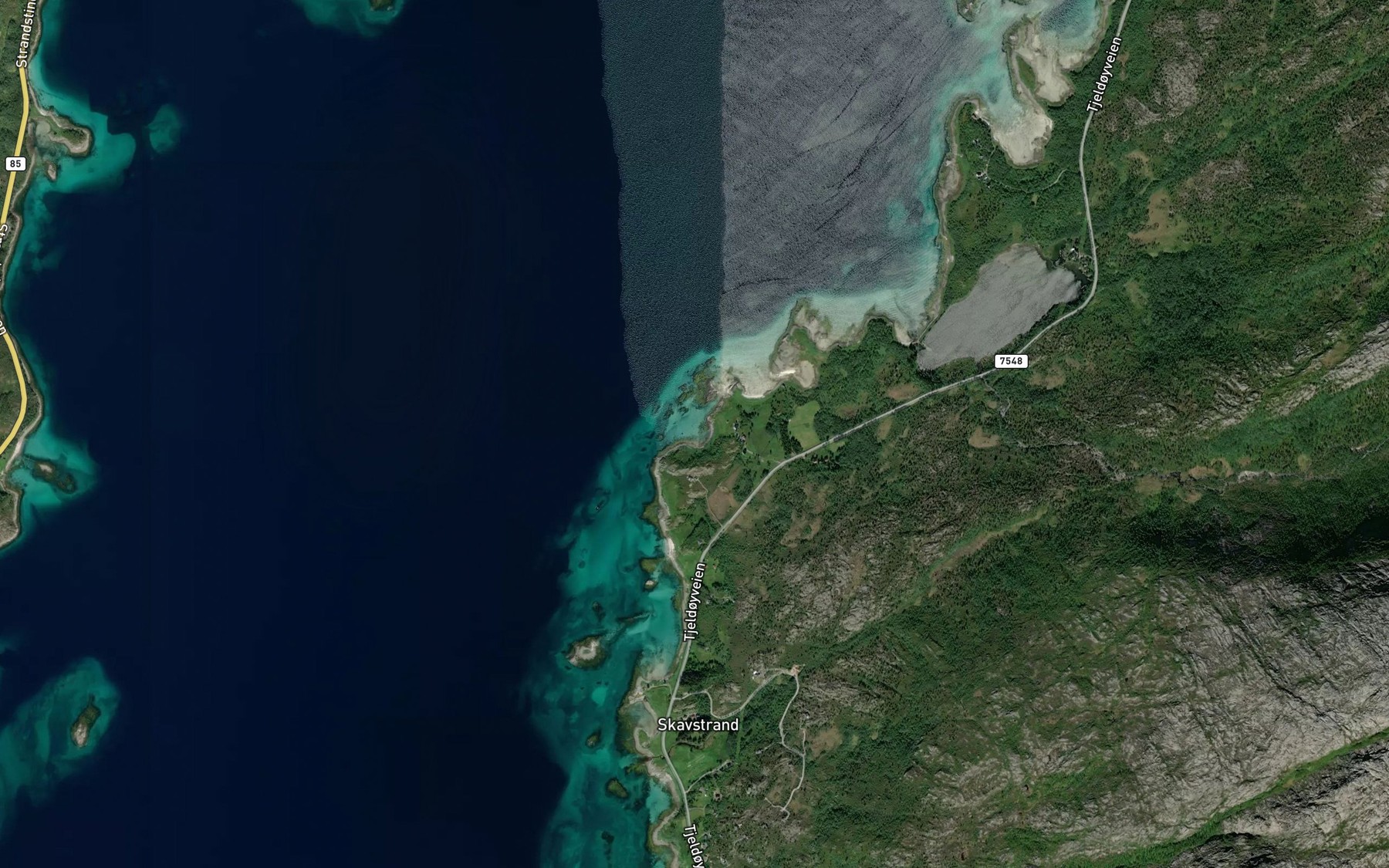 Satellite map of the Digermulen