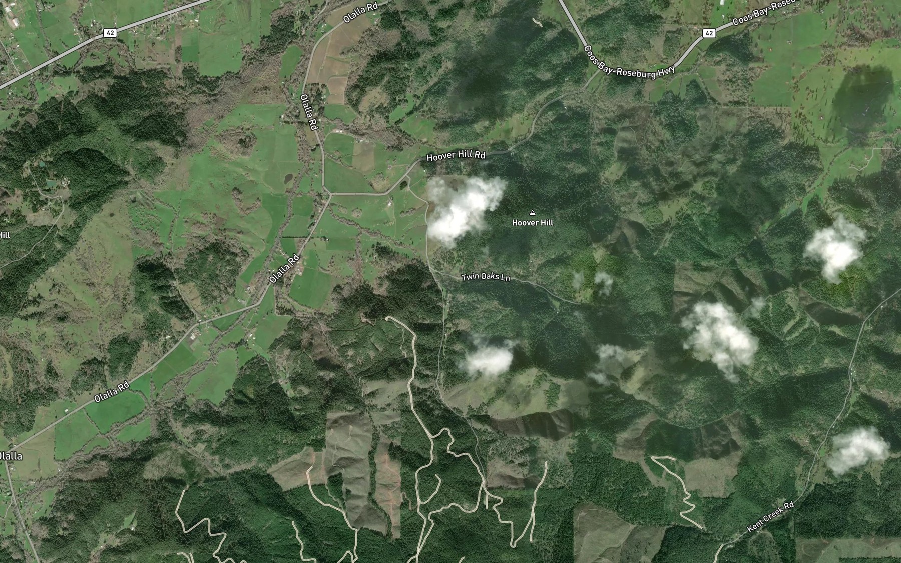 Satellite map of the Weaver Creek