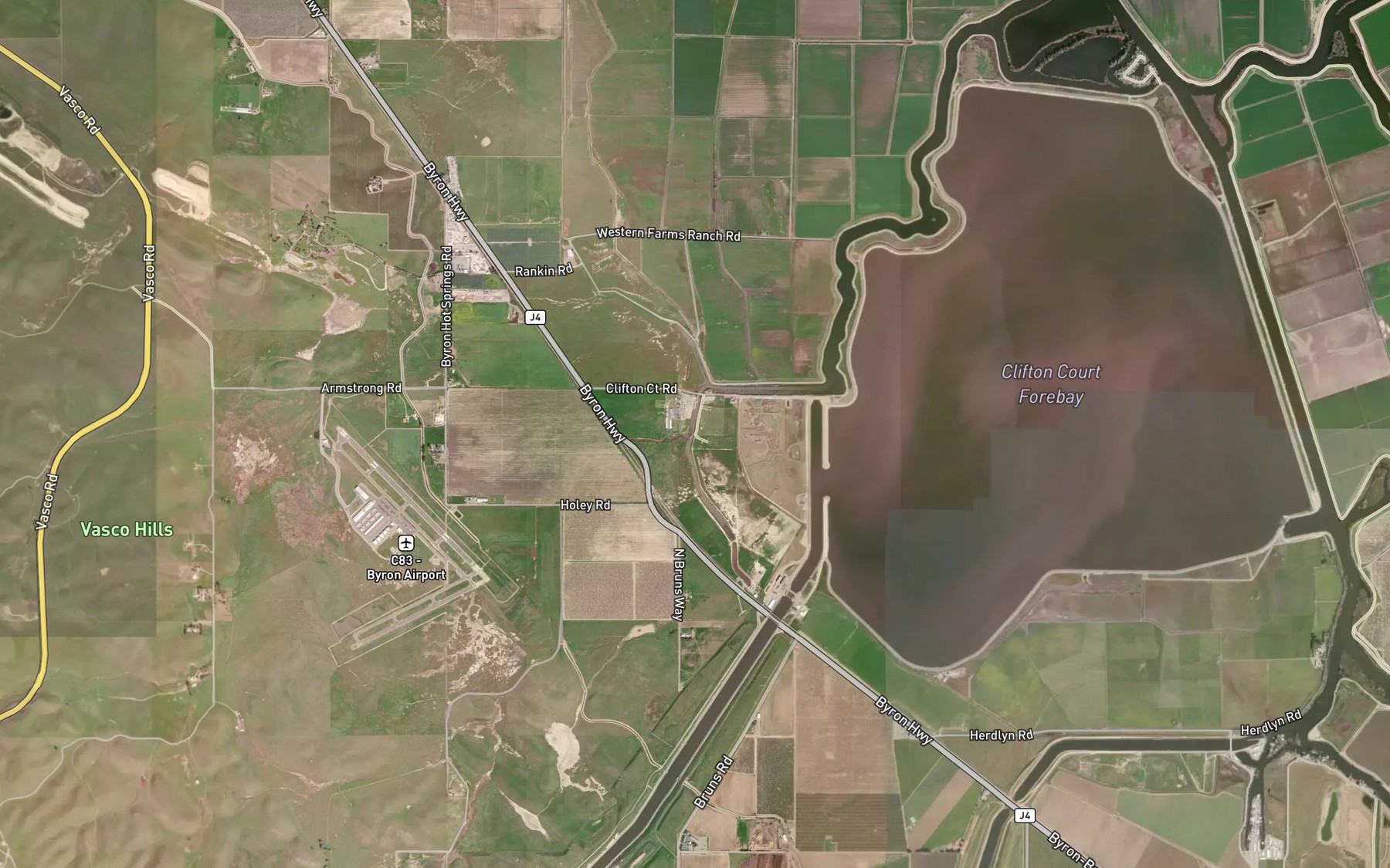 Satellite map of the Brushy Creek