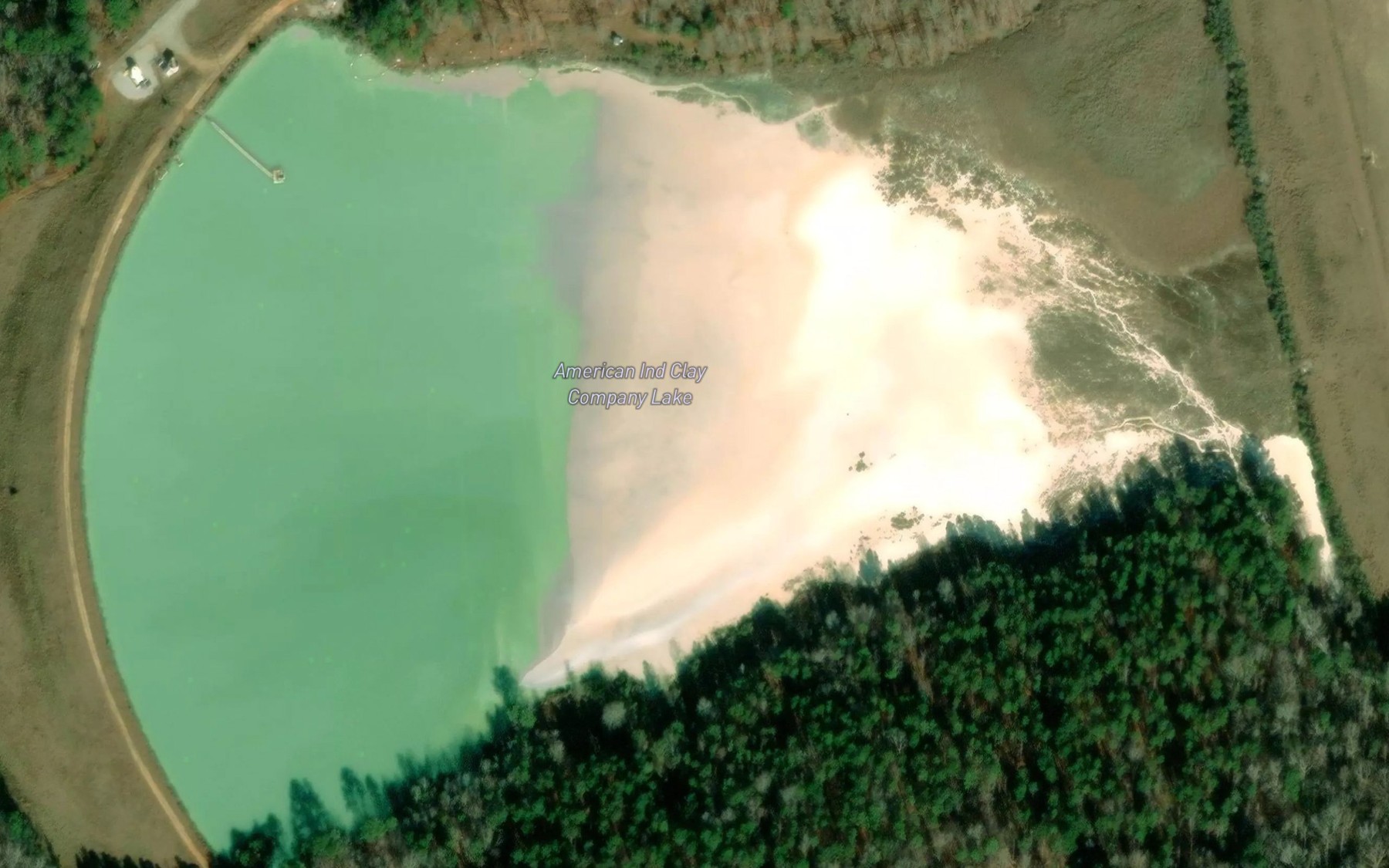 Satellite map of the American Ind Clay Company Lake