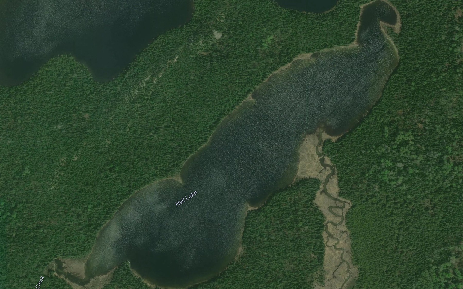 Satellite map of the Hall Lake