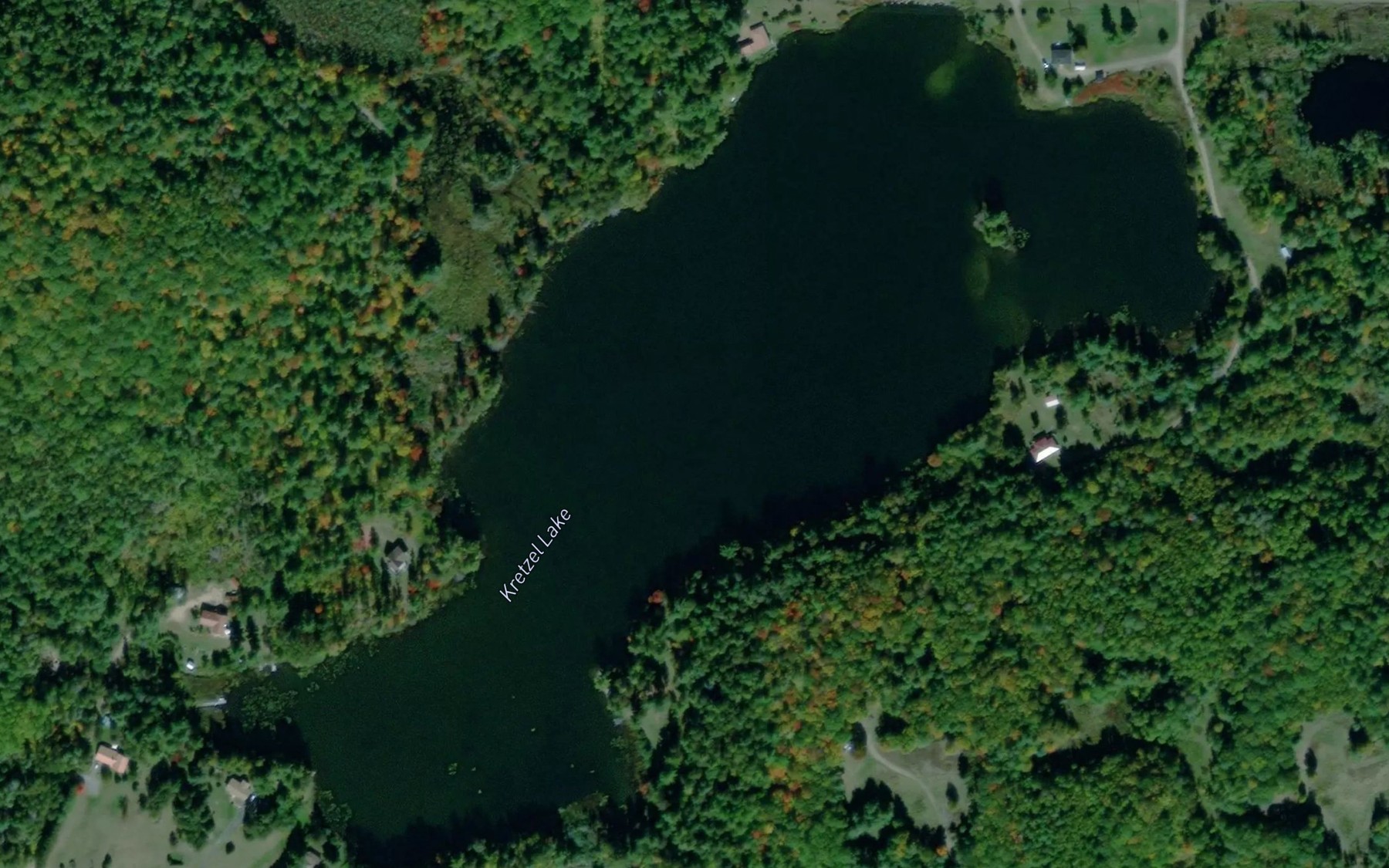 Satellite map of the Kretzel Lake