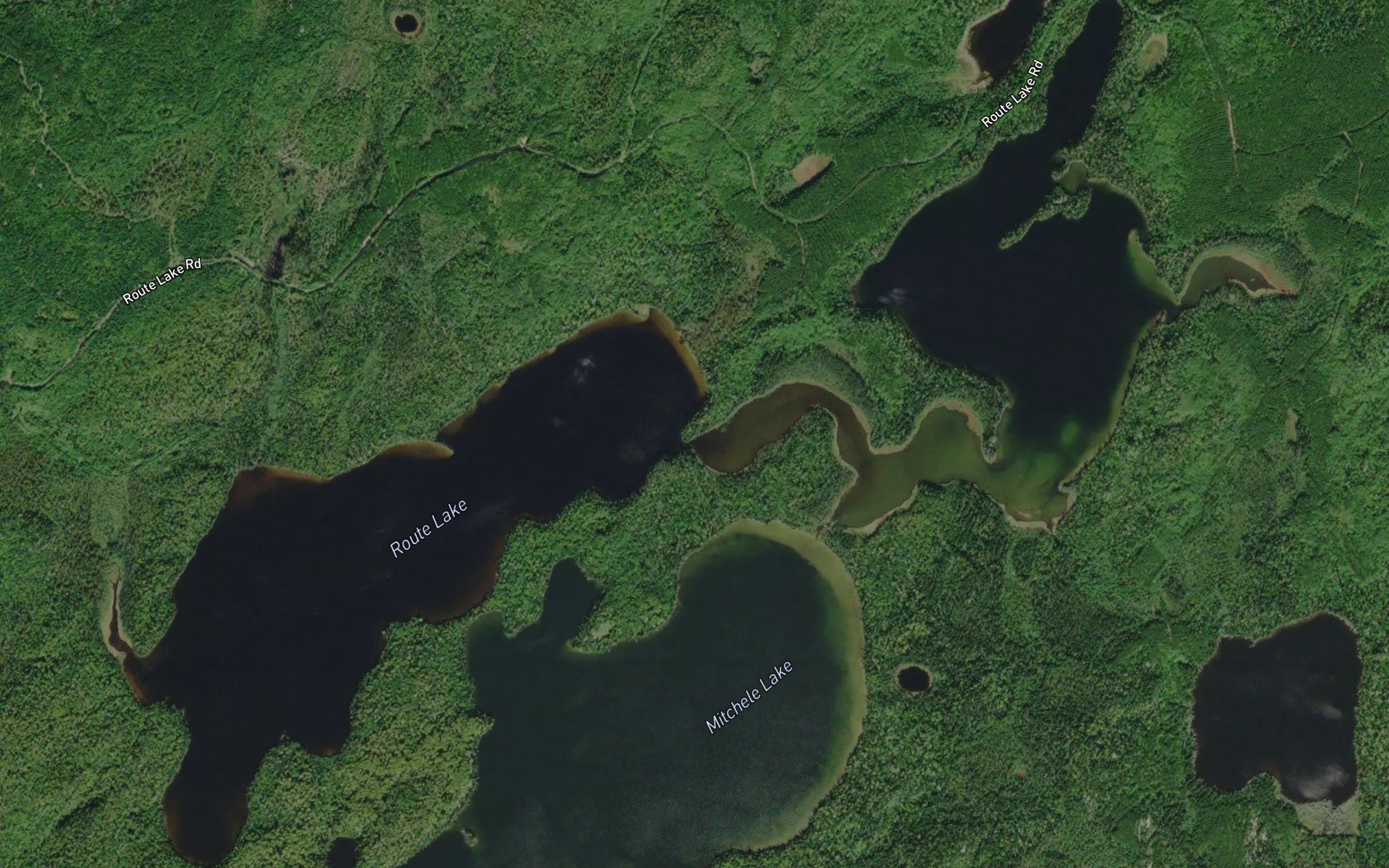 Satellite map of the Route Lake