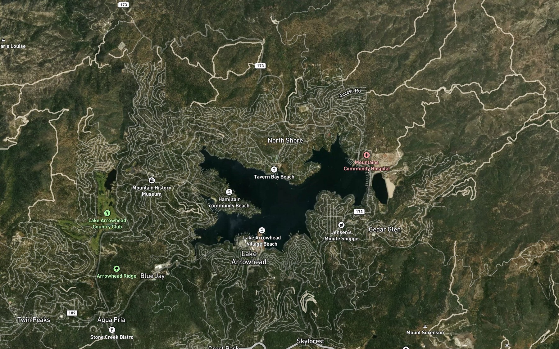 Satellite map of the Tavern Bay
