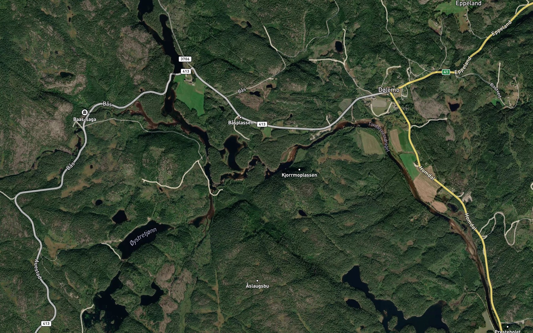 Satellite map of the Brufoss