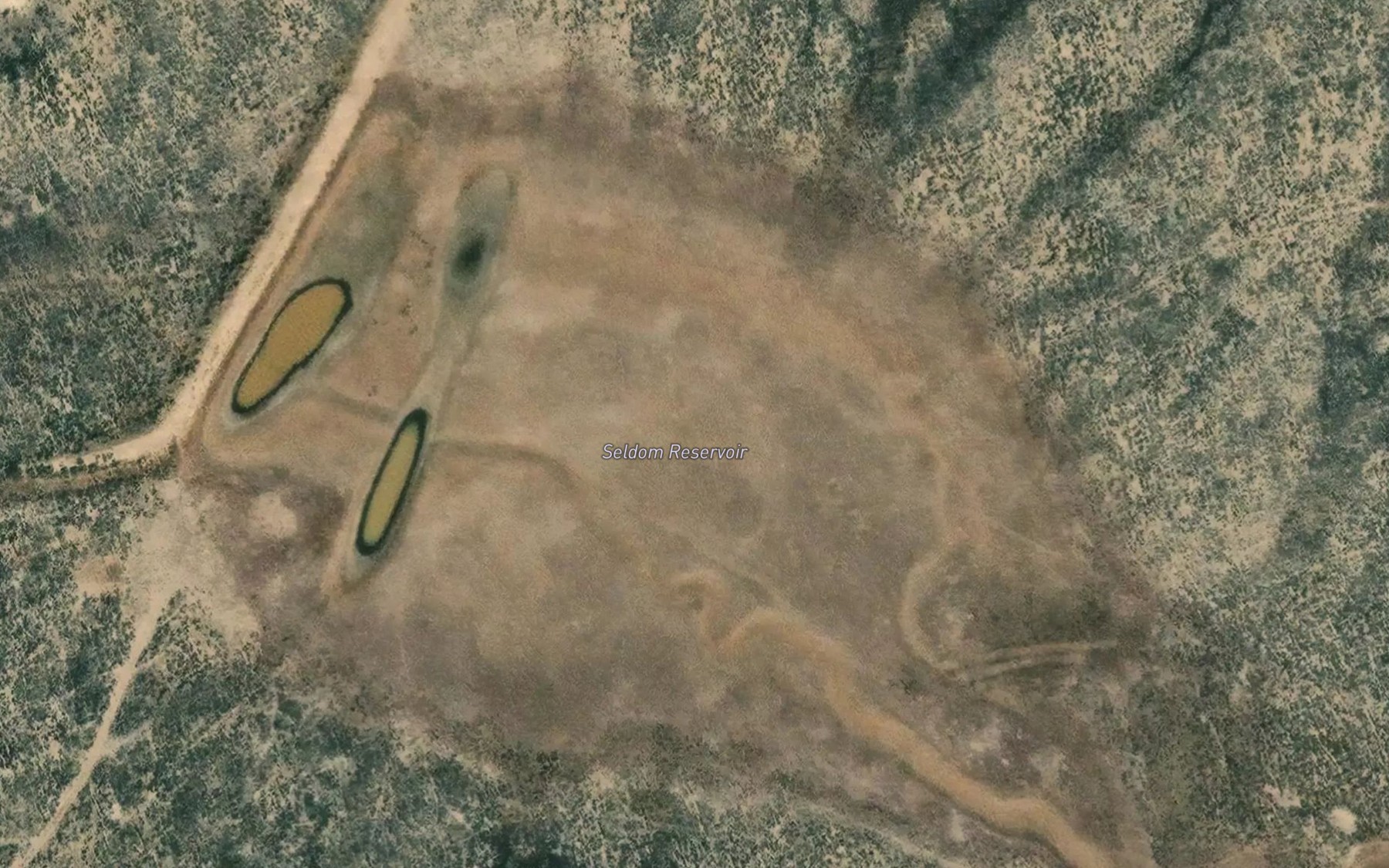 Satellite map of the Seldom Reservoir