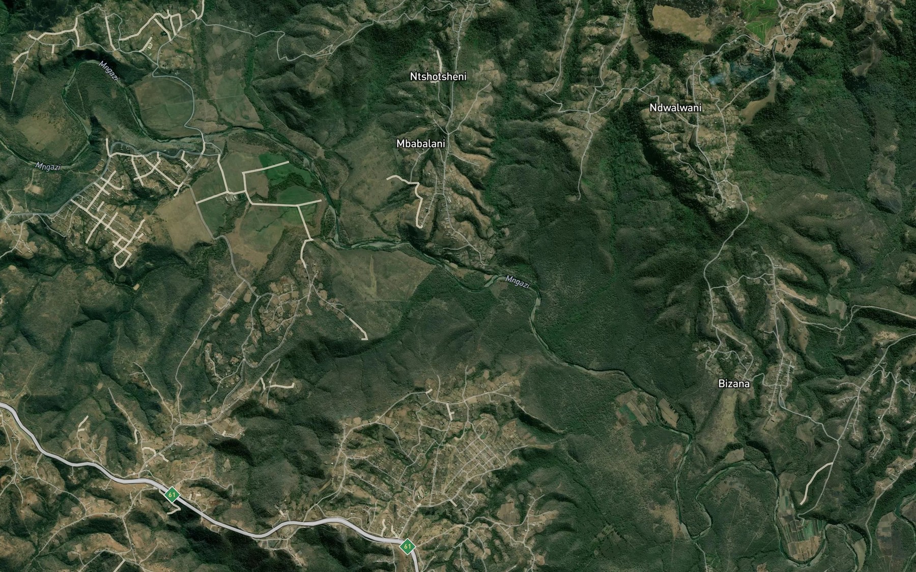 Satellite map of the Mpangane