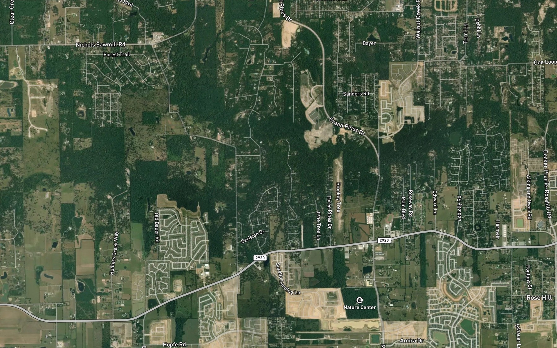 Satellite map of the Sugar Creek