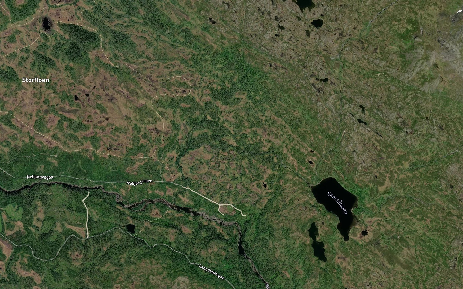 Satellite map of the Skarsabekken