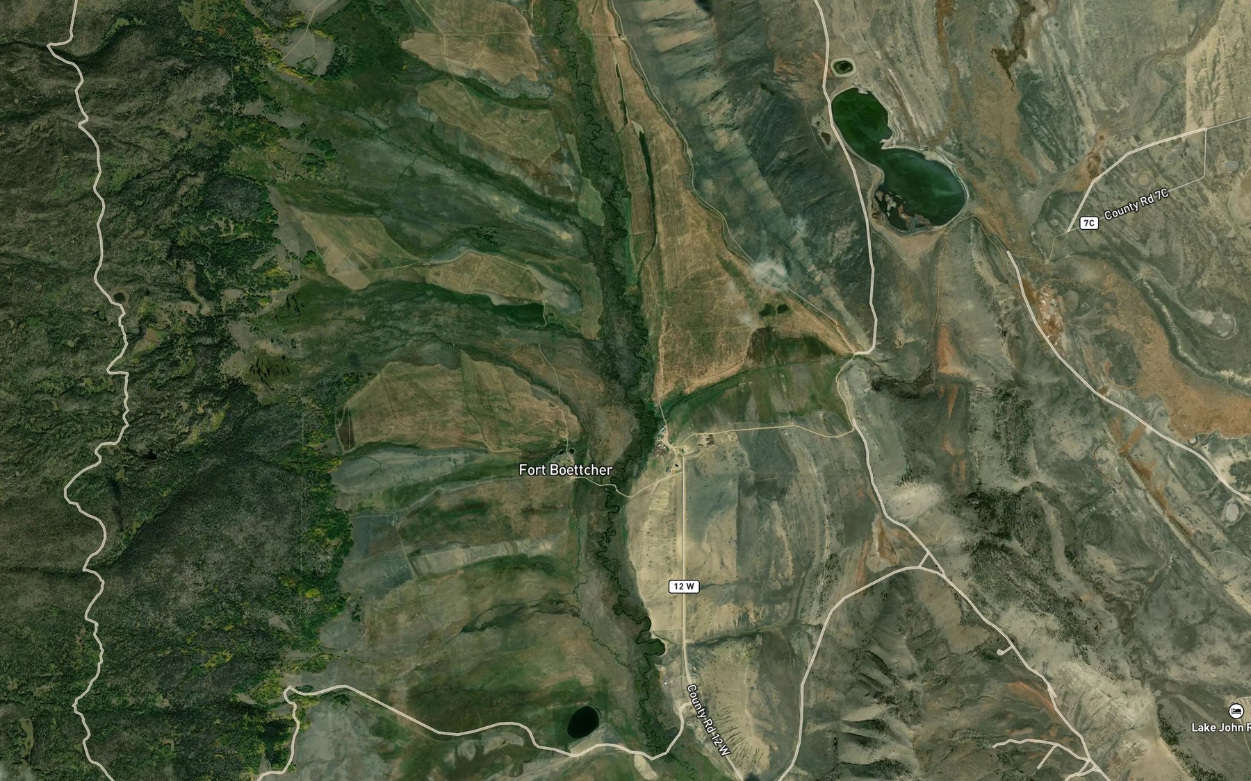 Satellite map of the Ute Creek