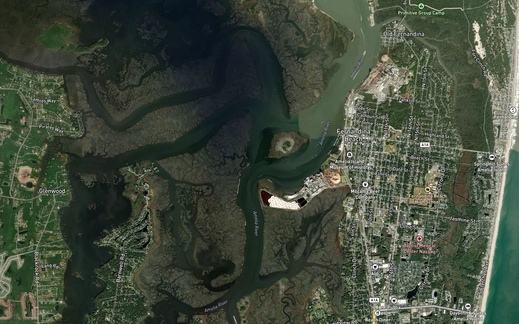 Satellite map of the Lanceford Creek