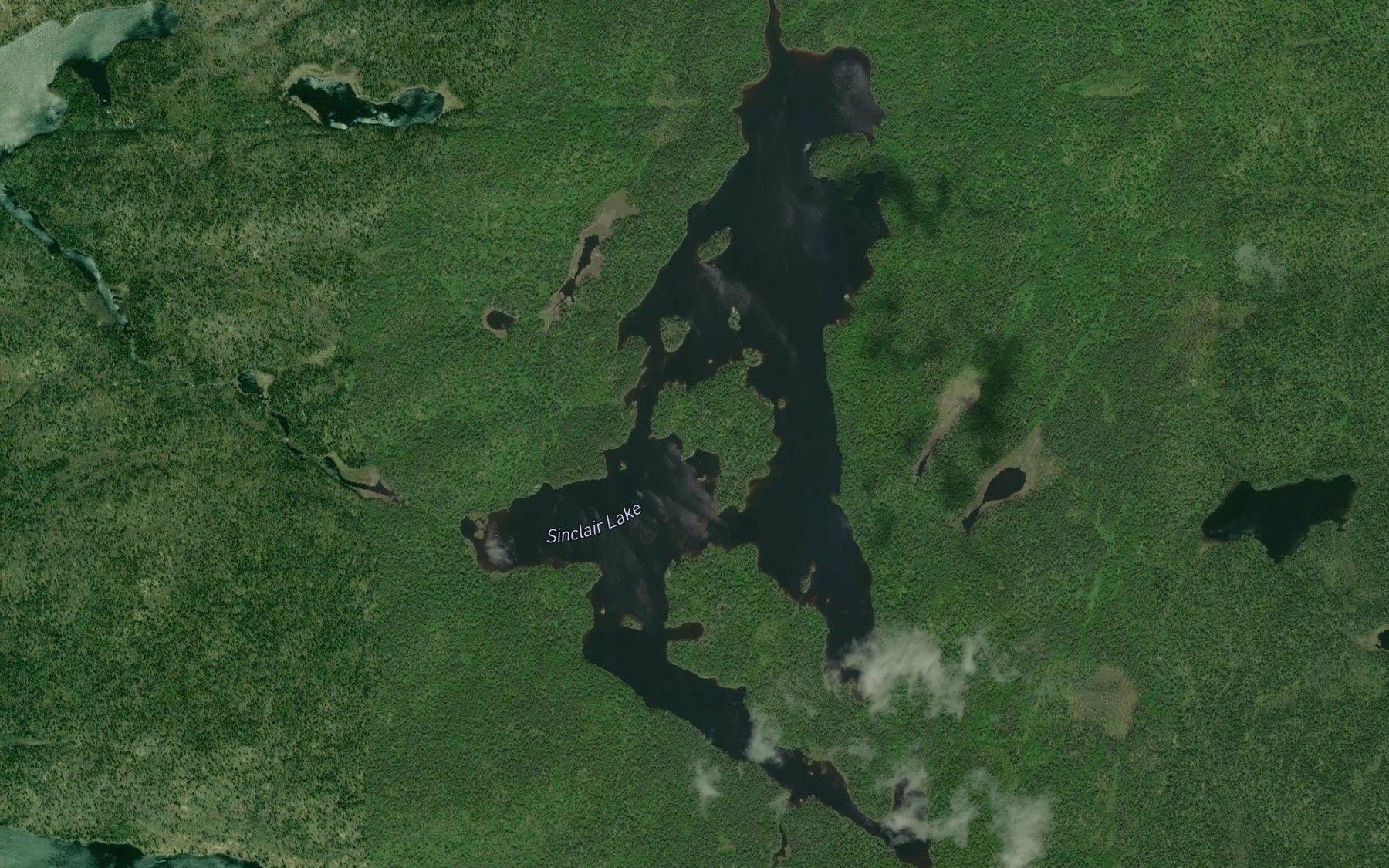 Satellite map of the Sinclair Lake