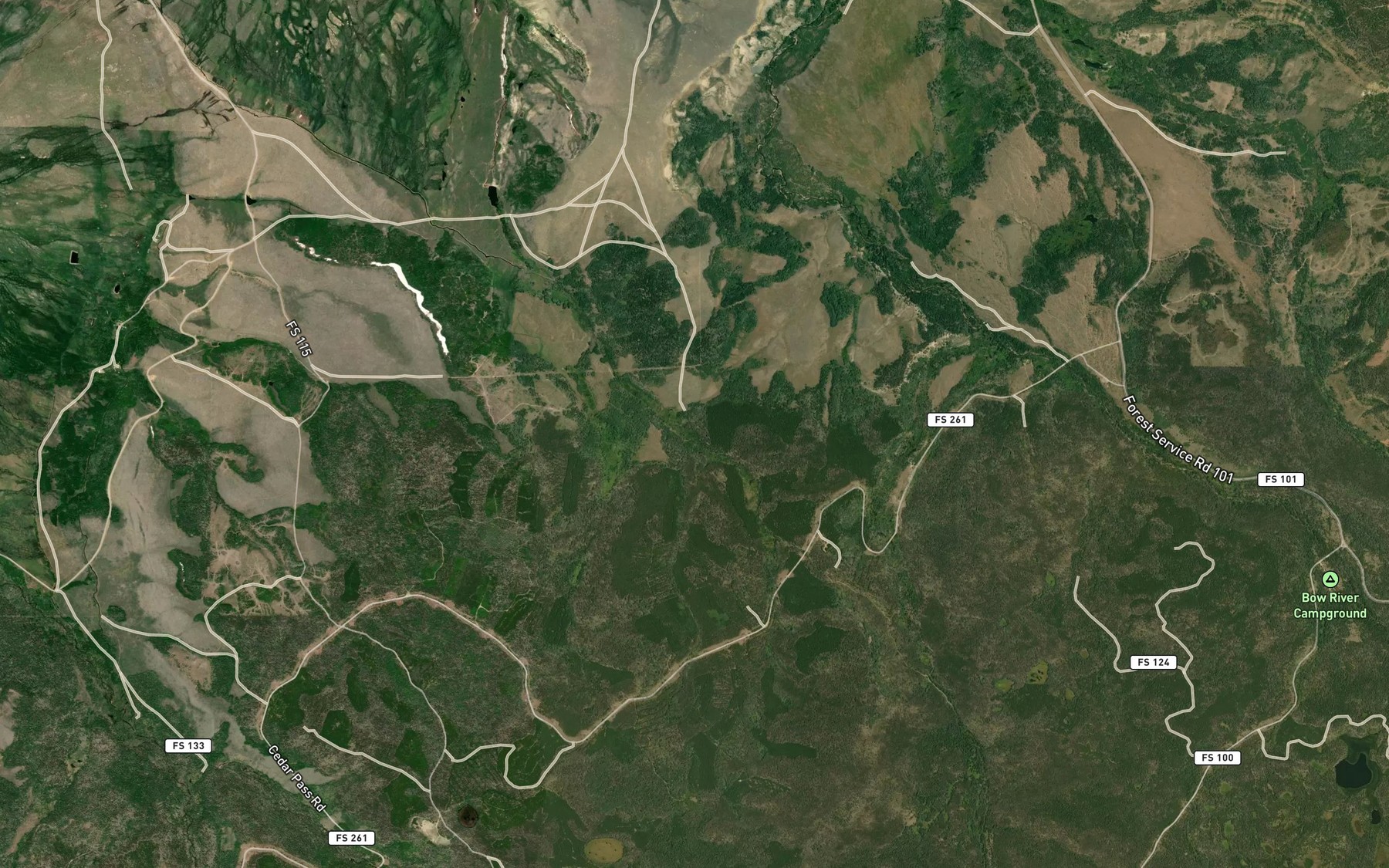 Satellite map of the Elk Ditch