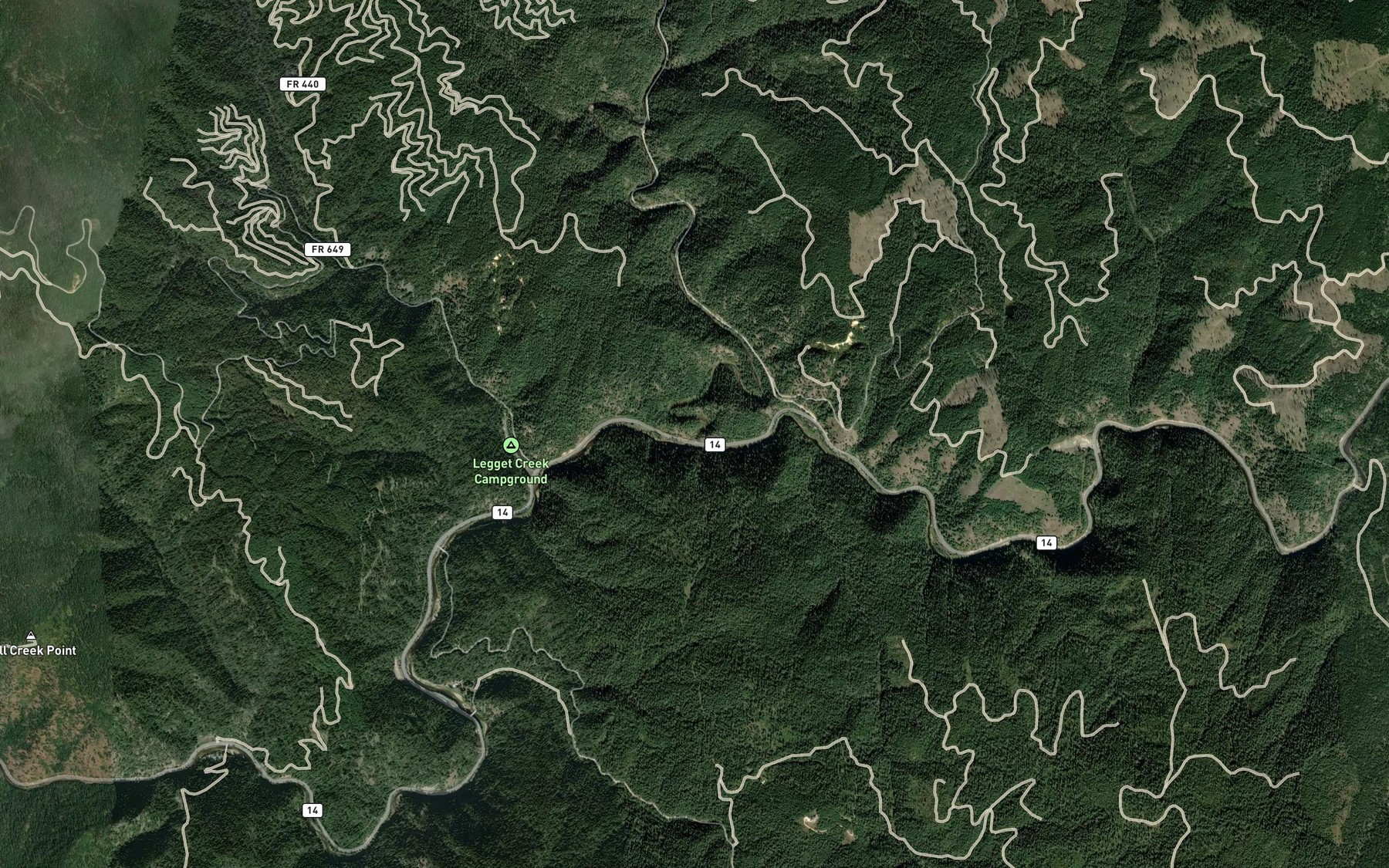 Satellite map of the Newsome Creek