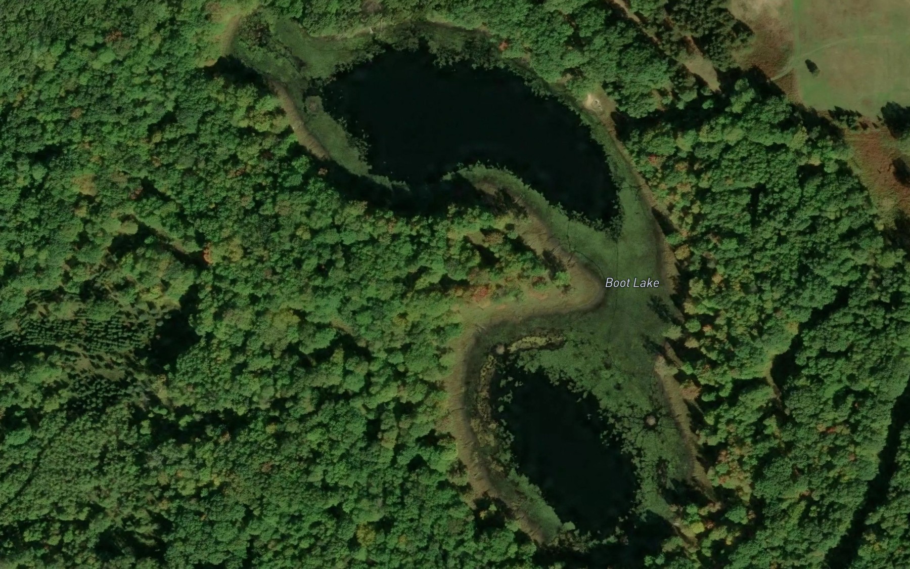Satellite map of the Boot Lake